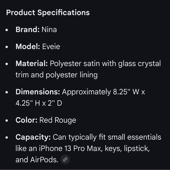 Nina Eveie in Red Rouge Elegant Red Satin Clutch with Rhinestone Accents - Picture 6 of 6